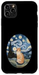 Coque pour iPhone 11 Pro Max Robe Nuit Étoilée et Robe Van Gogh Chat Orange Chat Roux