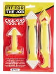 Caulking Tool Kit Removes Old Caulk For A Fresh Start - 3 Pieces Fit For The Job