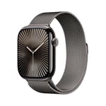 Apple Watch Series 10 (46 mm GPS + Cellular) Montre connectée avec Boîtier en Titane Ardoise et Bracelet Milanais Ardoise (S/M). Suivi de l’activité Physique, app ECG, écran Retina Toujours activé