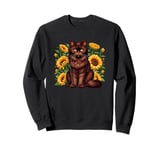 Sunflowers York Chocolate Cat Sweatshirt