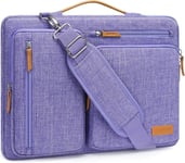 Sacoche Ordinateur Portable,Sacoche PC Portable 13-13,3 Pouces Compatible avec MacBook,HP,Dell,Sac Ordinateur Sac Messager Côté Ouvert avec 4 Poches Zipper&Poignée,Violet