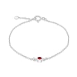 Amazon Essentials Bracelet réglable en argent sterling avec pierre de naissance de juillet en zircon cubique rouge, 16 à 18 cm