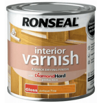 Ronseal Quick Drying Gloss Antique Pine Interior Varnish Paint 250ml