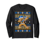 Jewish Menorah Ugly Hanukkah Dabbing Gingerbread Man Long Sleeve T-Shirt