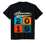 Youth 5 Year Old Gifts For Boy Kids On Birthday Awesome Since 2019 T-Shirt