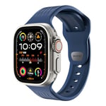 LULULOOK Bracelet en FKM pour Apple Watch Ultra, en Elastomère Fluoré, Elastique et Assoupli, Résistant à L'Oxydation et à La Corrosion, Bracelet pour Apple Watch Serie 10, 9, 8 (49/46/45/44mm, Bleu)