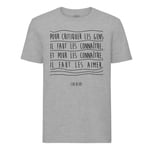 T-Shirt Homme Col Rond Coluche Citations Célèbres Pour Critiquer Les Gens Il Faut Les Connaître