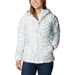 Columbia Powder Lite Hooded Jacket, Doudoune À Capuche Femme, White Flurries Print, Taille M