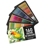 Zenacolor - 160 Crayon de Couleurs Professionnel, avec Boîte de Rangement - Set de 160 Couleurs Uniques - Dessin, Esquisse, Coloration - Crayons de Couleur pour Adultes et Enfants