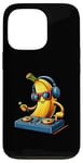 Coque pour iPhone 13 Pro Banane DJ Musique Mixer Casque Lunettes