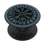 Vegvisir, Viking, rune circle, Nordic, symbol, Odin, Thor PopSockets Adhesive PopGrip