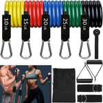 Resistance Bands, Elastiska Fitness Bands Set, Bodybuilding för träning män kvinnor Gym, gå ner i vikt, Shaping, 11st