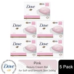Dove Pink Moisturising Beauty Cream Bar for Soft and Smooth Skin, 2 x 90g, 5pk