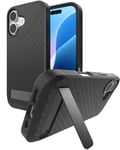 ZAGG Denali Snap KS Coque Renforcée en Graphène avec Support intégré pour iPhone 16 [6.1 Pouces], Compatible MagSafe, Design à Double Couche, Coque de téléphone Anti-Choc (Noir)