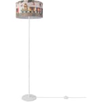 Paco Home - Chambre Enfant Lampe Lampadaire Tissu Fille Garçon Animaux Jungle Lion Design 2 (Ø38 cm), Lampadaire à un pied - Blanc