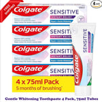 Colgate Sensitive Gentle Whitening Toothpaste 4 Pack Instant Relief Repair 75 ml