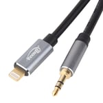 3.5mm Male to 8Pin Car Stereo Audio Aux Cable For iPhone iPad - 1.8m