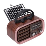 BT Small Vintage Radio Rechargeable Solar Powered Portable Small Retro Radio Low