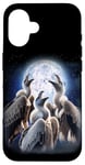 iPhone 16 3 Vultures Howling At The Moon Funny Vulture Bird Carrion Case