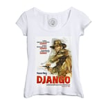 T-Shirt Femme Col Echancré Django Vieille Affiche De Film Rétro Poster Cinéma Vintage Western