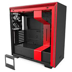 NZXT H710 - ATX Mid Tower PC Gaming Case - Front I/O USB Type-C Port - Quick-Release Tempered Glass Side Panel - Cable Management System - Water-Cooling Ready - Steel Construction - Black/Red