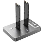 Boîtier NVMe M.2 Clone SSD, M2 SSD Offline Clone Station 10 Gbps Dual Bay M.2 NVMe Docking Station USB3.2 Gen 2 M.2 Clone NVMe Boîtier Dual Bay NVMe M2 SSD pour NVMe 2230/2242/2260/2280