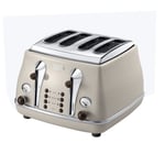 De'Longhi Icona Vintage 4-Slice Toaster, Beige, CTOV4003BG