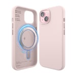 elago Coque Magnétique en Silicone Compatible avec iPhone 15, Compatible avec Tous Les Accessoires MagSafe, Aimants Intégrés, Coque de Protection Complète [Structure 5 Couches] (Rose)