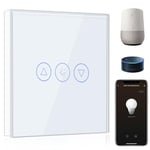 BSEED WiFi Variateur de Lumière,1 Gang 1 Voie Intelligent Interrupteur gradateur Blanc,Compatible avec Amazon Alexa et Google Home,Interrupteur Connecté WiFi avec Écran Tactile(Ligne Neutre Requis)