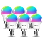 LVWIT E14 Dimmable Smart LED Bulb, P45 Golf Ball Smart Bulb E14,470Lm, 5W Replace 40 Watt,Compatible with Alexa,TUYA,Echo, Google Assistant Light Bulbs,E14 WiFi Smart led Golf Bulb (6 pcs)