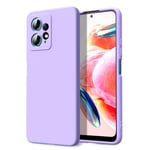 Byvuwiay Coque pour Xiaomi Redmi Note 12 4G, Ultra Mince Premium Housse Souple en Silicone Liquide, Coque de Protection pour Xiaomi Redmi Note 12 4G - Violet Clair