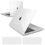 iNeseon Coque Compatible avec Macbook Air 13 Pouces A2337(M1)/ A2179/ A1932, Housse Cover Étui Rigide et Couvercle de Clavier pour 2021/2020/2019/2018 MacBook Air 13 Retina, Cristal Transparent