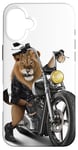 Coque pour iPhone 16 Plus Lion Riding Classic Chopper Moto