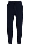 BOSS Mens Hadiko Mirror Relaxed-fit tracksuit bottoms with mirror-effect logo