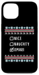 iPhone 13 Nice, Naughty, Omari Christmas Ugly Sweater Style Case