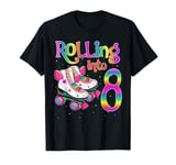 Rolling Into 8 years Let's Roll I'm Turning 8 Roller Skate T-Shirt