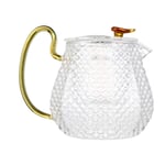 Hemoton Glass Teapot Clear Heat-resistan Tea Kettle Removable Loose Tea Glass Infuser Home Water Bottle for Home Tea Maker 600ml