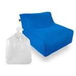 Set Daddy Cool fauteuil XL + polystyrène 100 x 90 x 70cm intérieur & extérieur, déhoussable et résistant aux UV, Bleu