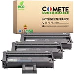 COMETE CONSOMMABLE SP200 407254 Pack de 3 Toner compatible avec RICOH 407254 TYPESP201HE Noir pour imprimante Aficio SP SP200 SP201 SP204...