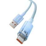 Baseus USB-A til USB-C-kabel, 100W, 480mbps, 1m - blå