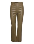 Soaked In Luxury Slkaylee Pu Kickflare Pants Khaki Green