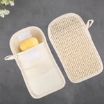 3Pcs Cotton Linen Portable Soap Bags Deep Cleaning Bar Soap Saver Pocket  Shower