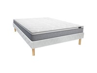 Ensemble 140 x 190 cm sommier + matelas ressorts ensachés ép.22cm - SERENITE de YSMÉE