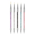 5 st/ set Nail Art Dotting Pen Ritning Liner Borste Blomma Pensel