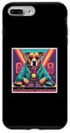 Coque pour iPhone 7 Plus/8 Plus Tourne-disque DJ musique chien mixage vinyles fête graphique