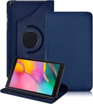 Coque Pour Samsung Galaxy Tab A 8.0 2019,360 Rotation Pu Pell Protection Avec Support Housse Etui Pour Tablette Samsung Galaxy Tab A 8.0 Pouces 2019 Sm-T290 / T295 / T297,Bleu