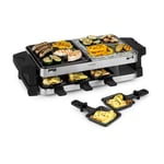 Raclette Machine Grill Hotplate 8 Plate Electric LED 1500 W aluminium Black