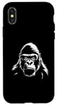 Coque pour iPhone X/XS Gorilla Silhouette, Gorilla, Dos argenté, Homme, Femme
