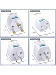 Maailmanlaajuinen matkasovitin, Iso-Britannia/Eu/Us/Au Plug Adapter, 2-Pin To 3-Pin Socket Converter Type B/C/G/I Usa Uk Australia, 4 kpl-valkoinen