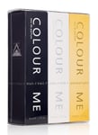 Colour Me Black/White/Gold Homme - Triple Pack, Fragrance for Men, 3 x 50ml Eau de Parfum, by Milton-Lloyd